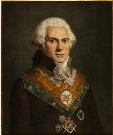 Portrait d’Alexandre-Louis Roëttiers de Montaleau en décor maçonnique